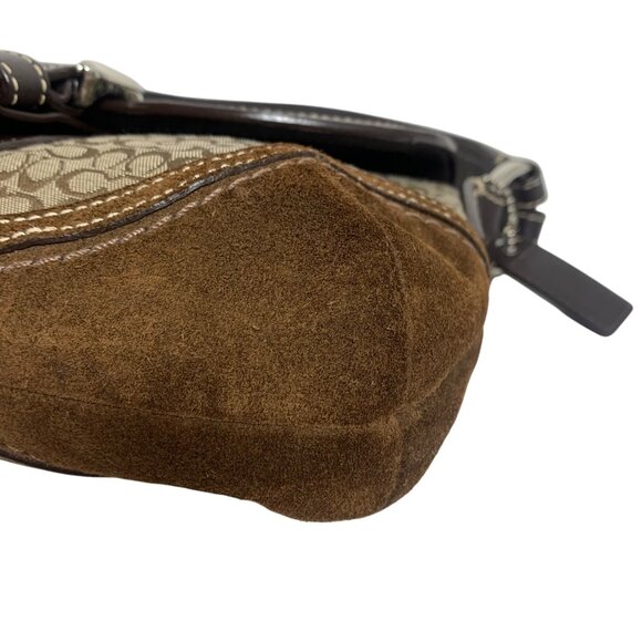 Y2K COACH F10925 Soho Brown Signature Canvas Suede Leather Shoulder Bag +Tag EUC - Picture 8 of 16